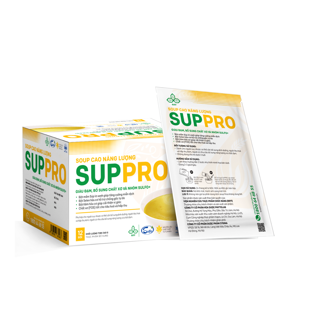 Soup Cao Năng Lượng SUPPRO Vị Gạo Sữa Và Vị Bò Hành Tây – Dinh Dưỡng Tiện Lợi