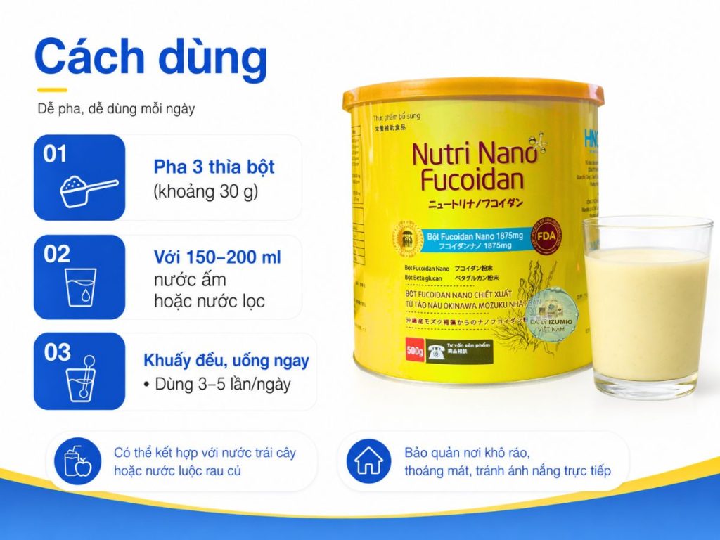 Cách dùng Nano Nutri Fucoidan