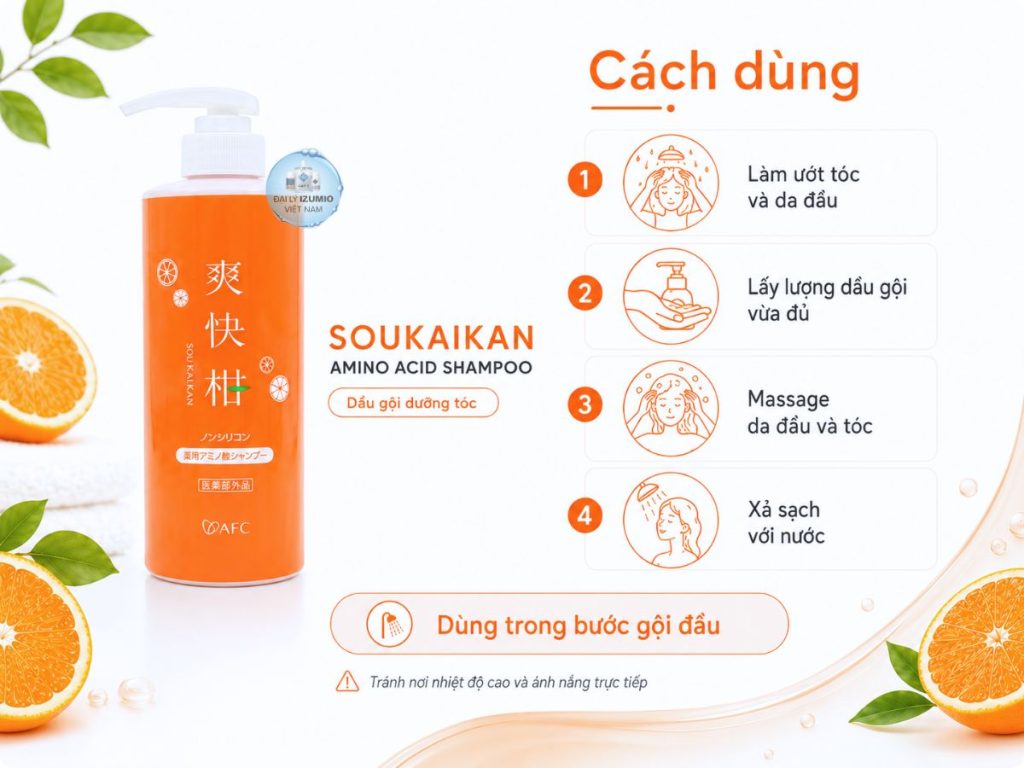 Cách dùng dầu gội dưỡng tóc soukaikan