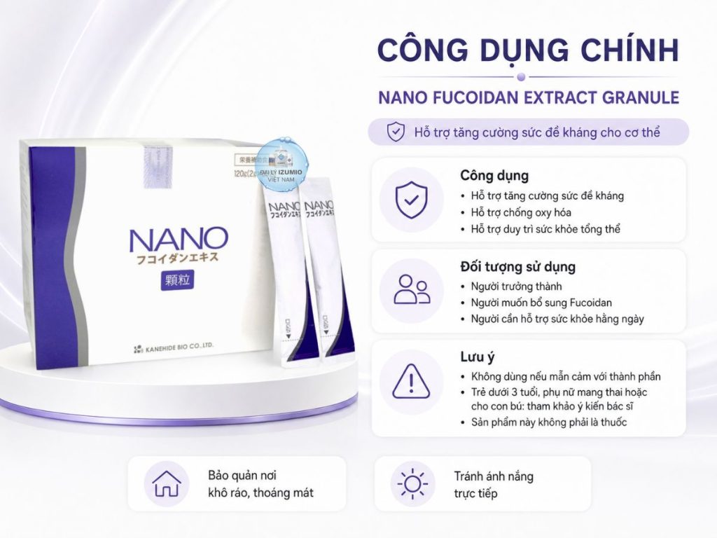 Công dụng Nano lip 60 gói x 2g