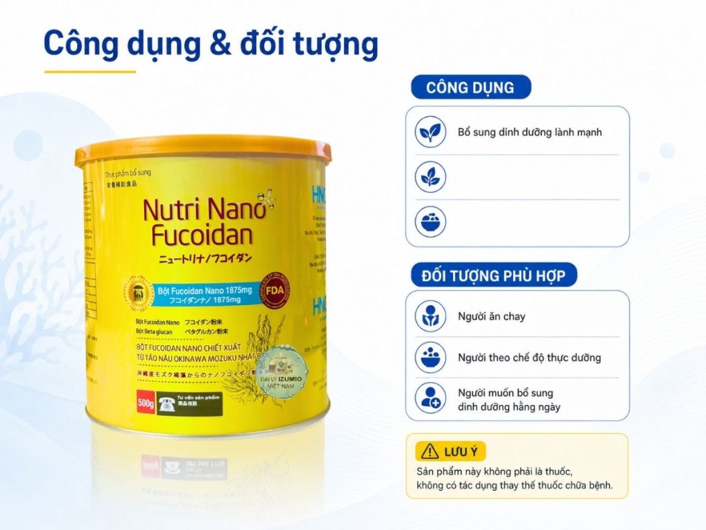 Công dụng và đối tượng sử dụng Nano Nutri Fucoidan