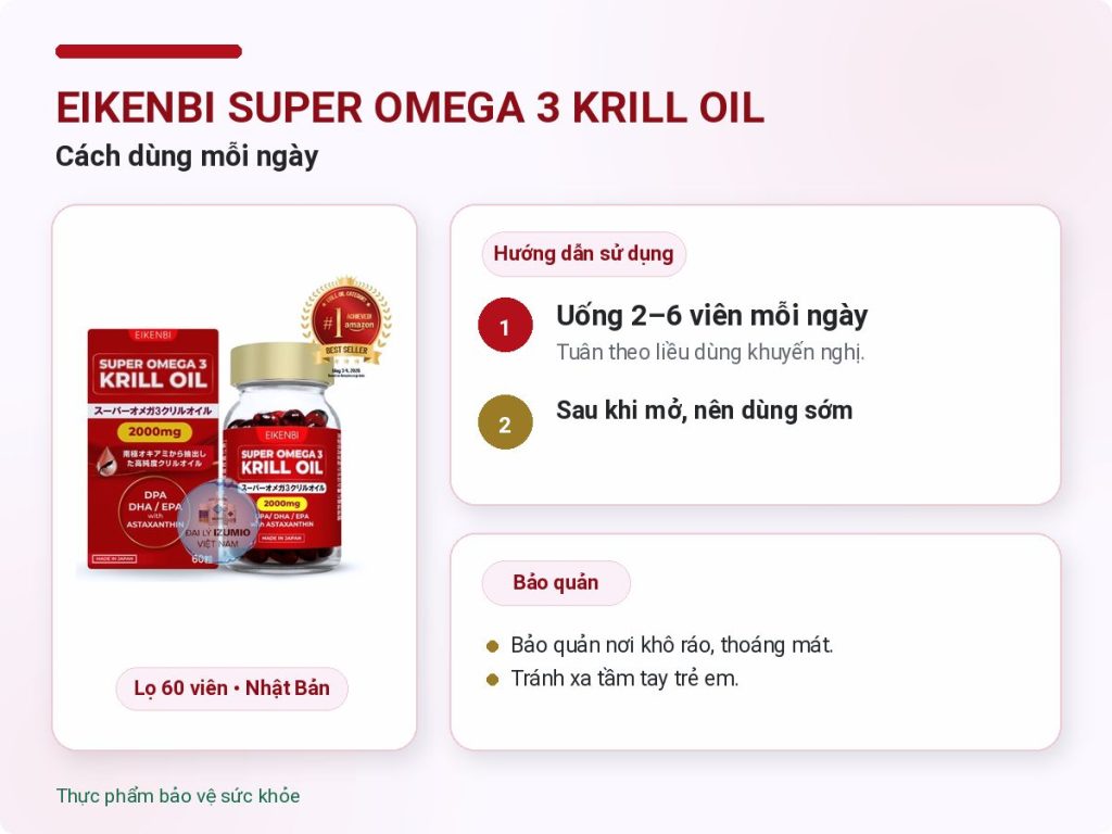 Hướng dẫn sử dụng Krill Oil Eikenbi