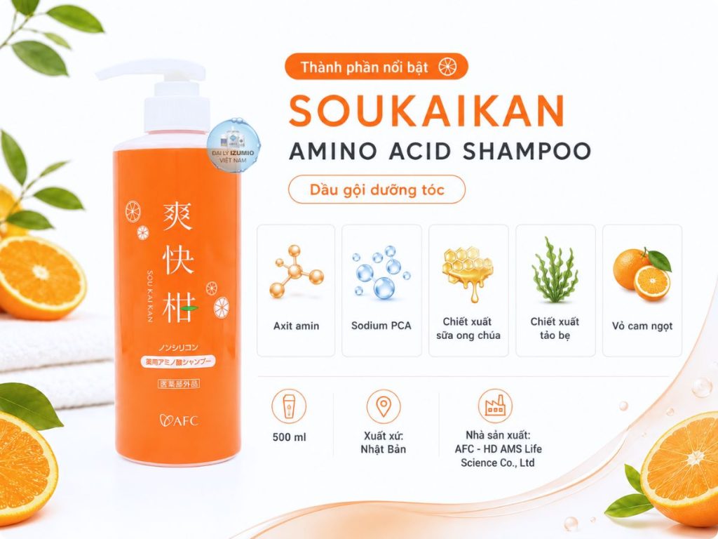 Thành phần dầu gội dưỡng tóc soukaikan