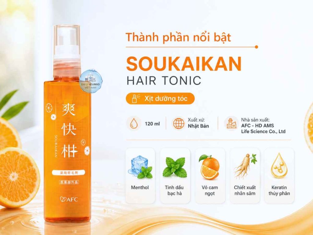 Thành phần tinh chất dưỡng tóc Soukaikan 120ml