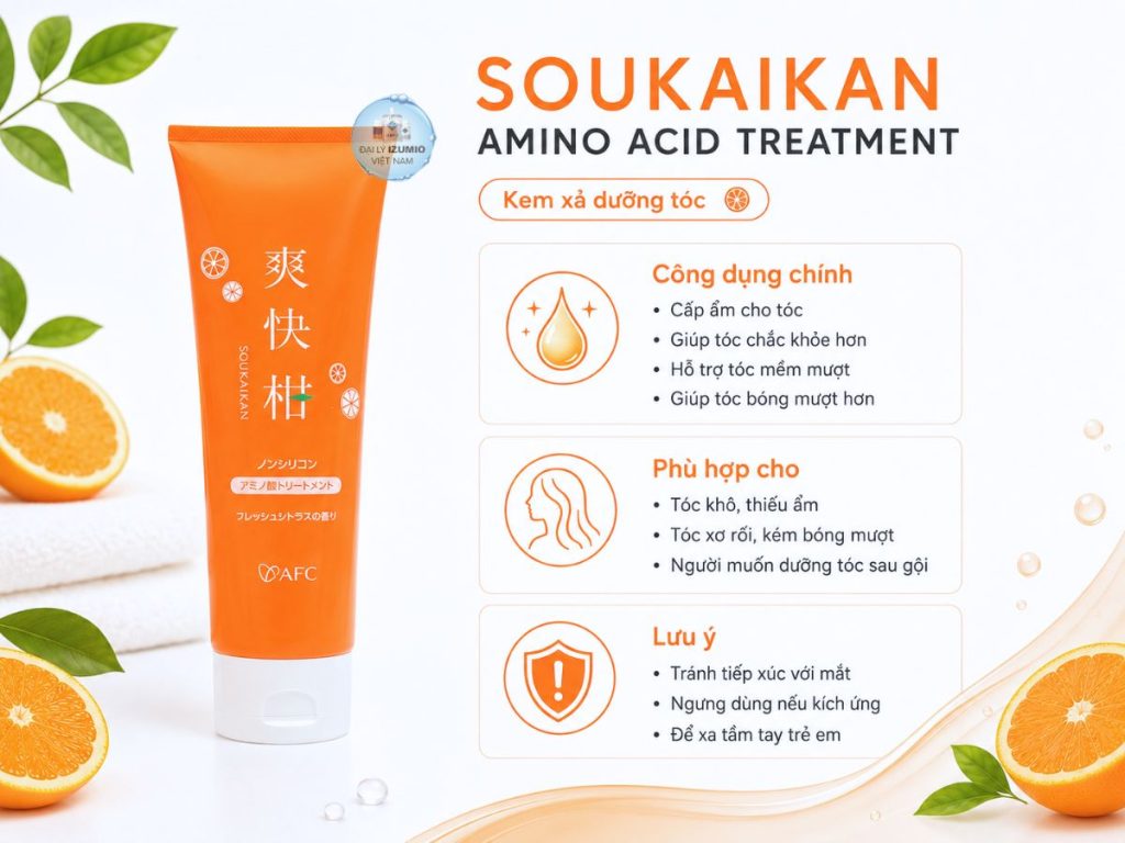 Công dụng kem xả dưỡng tóc soukaikan