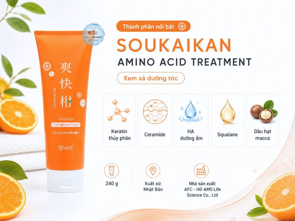 Thành phần kem xả dưỡng tóc soukaikan
